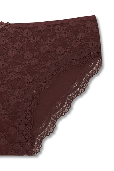 HNX Βαμβακερή δαντέλα μπροστά Ψηλόμεση Plus Size Γυναικεία κιλότα