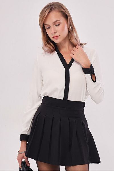 armonika Női Ecru elöl csíkos ing ARM-18K001255