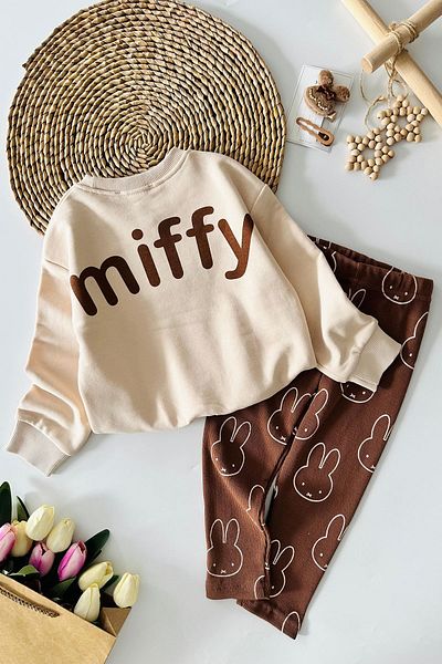 Minigimin Cicileri Комплект клинове с шарки My Little Miffy за момиче - кафяв