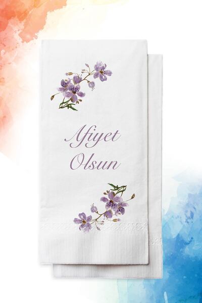 nna tasarım 20 Adet Leylak (AFİYET OLSUN) Konuşan Peçete(P23-20)