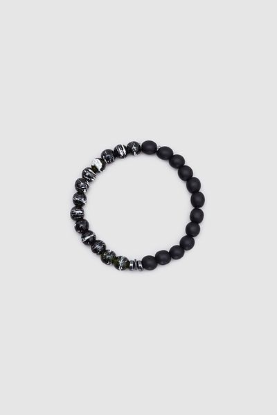 Twn Men's Bracelet - Shiny Black Matte, Glass