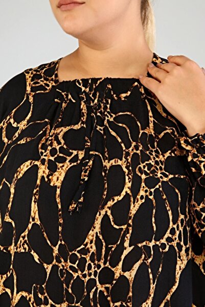 Ferace Μαύρο Φόρεμα Βισκόζης Hijab - Γυναικείο Plus Size