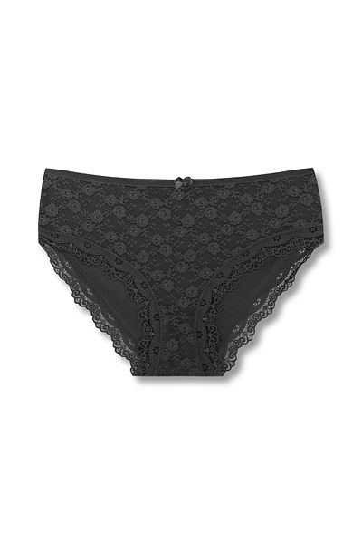 HNX Βαμβακερή δαντέλα μπροστά Ψηλόμεση Plus Size Γυναικεία κιλότα