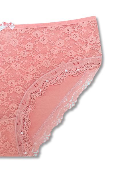 HNX Βαμβακερή δαντέλα μπροστά Ψηλόμεση Plus Size Γυναικεία κιλότα
