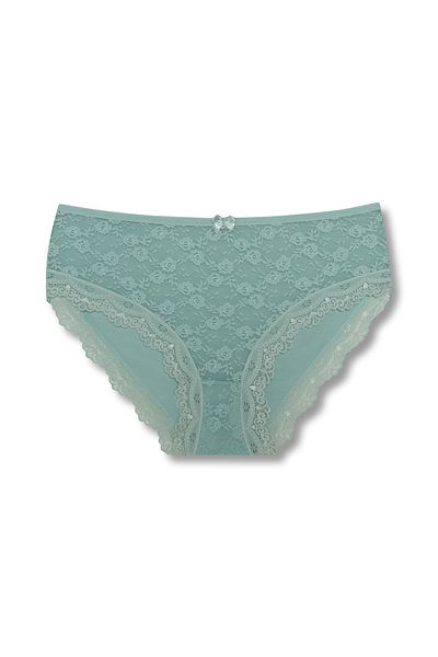 HNX Βαμβακερή δαντέλα μπροστά Ψηλόμεση Plus Size Γυναικεία κιλότα