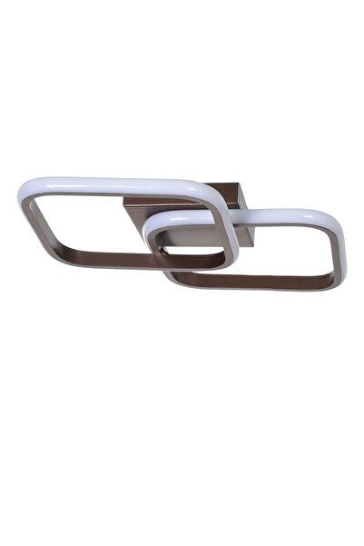 Modavize Selinay Modern Tasarım Kahverengi Renk Salon Mutfak Hol Beyaz Ledli 2 Li Led Avize