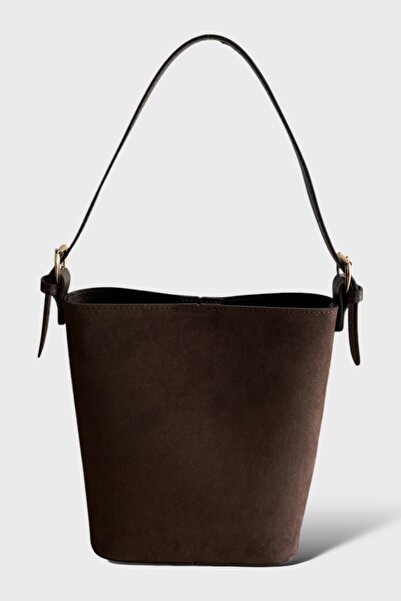 blancza حقيبة دلو من جلد الغزال الحقيقي مع جرو