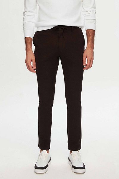 D'S Damat Άνετο παντελόνι Jogger με φερμουάρ Lycra με ελαστικό κορδόνι στη μέση