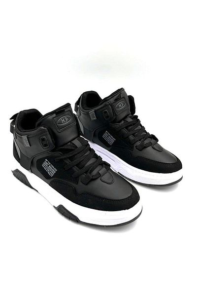 M.P. Phlon M.P 242-2063 - Black High Top Women's Sports Shoes with Light Sole and Laces