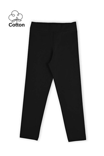 Yelken Giyim Colanți negri pentru fete fără model Bumbac și Lycra