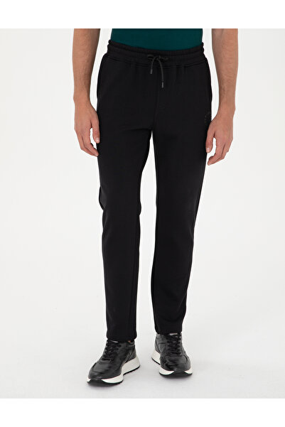Pierre Cardin Siyah Slim Fit 3 İplik Düz Paça Eşofman Altı 50299304-VR046