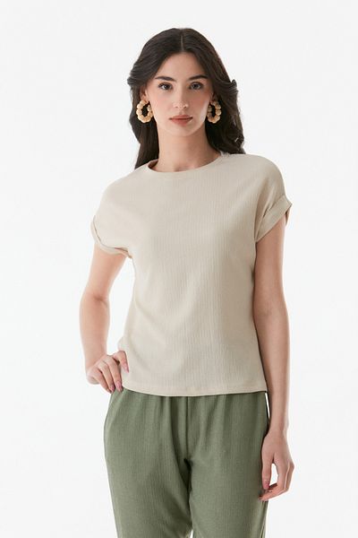 Fulla Moda Basic Wrapped Fabric T-Shirt