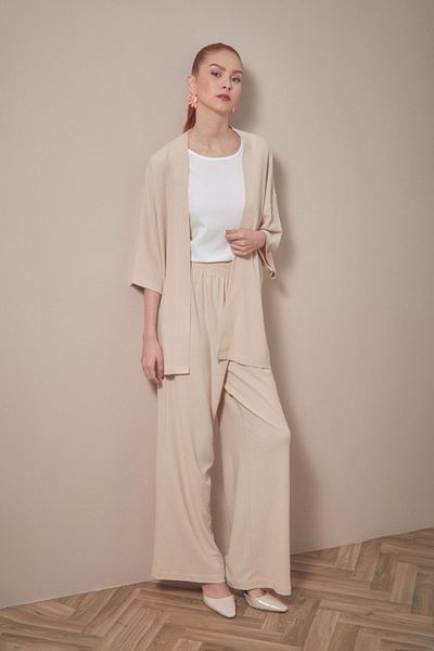 Fulla Moda Burümcük Fabric Shawl Collar 3 Piece Set
