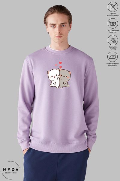 Nyda Collections Μακρυμάνικο φούτερ χωρίς κουκούλα - Crew Neck, Bubu Dudu Printed