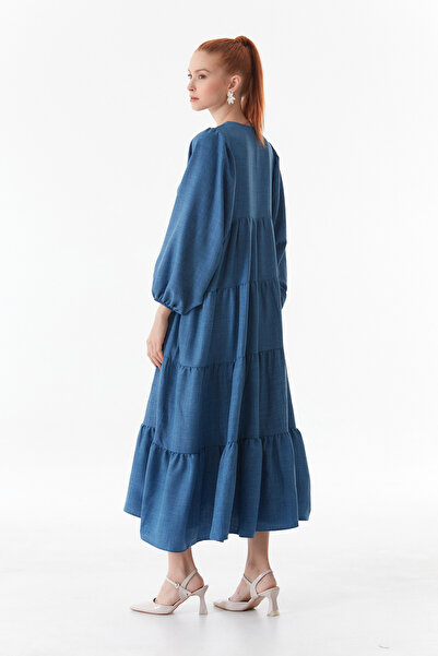 Fulla Moda Φόρεμα Fullamodest με γιακά δεμένο σε λαιμόκοψη