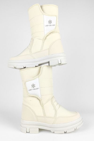Zerenyus Daily Thermal Αντιολισθητική Σόλα Velcro Μπεζ Γυναικείες Μπότες Χιονιού