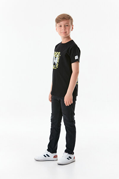 Fulla Moda Μπλουζάκι για αγόρι - Crew λαιμόκοψη, εμπρός και πίσω με στάμπα