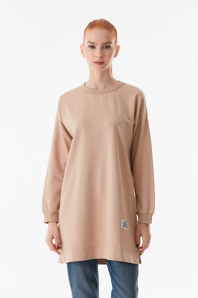 Fulla Moda Fullamodest سترة أساسية برقبة دائرية