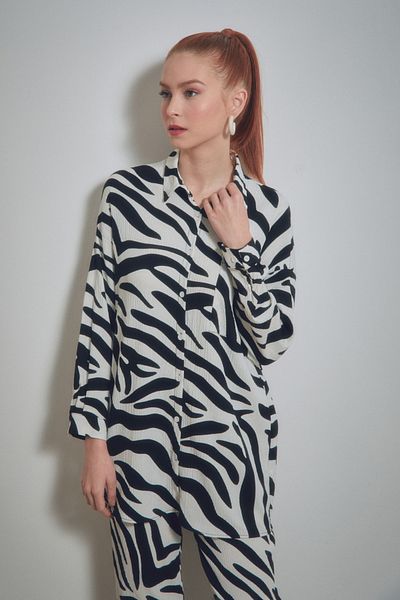 Fulla Moda Set de mâneci lungi cu model zebră