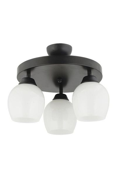 Lambadar Modern White Glass Model Triple Round Plafonier Chandelier Living Room Kitchen Bedroom Hall