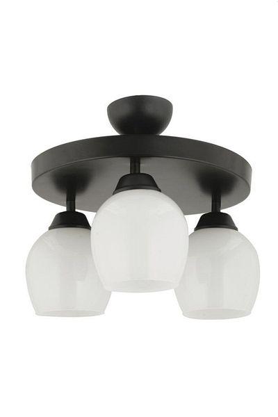 Lambadar Modern White Glass Model Triple Round Plafonier Chandelier Living Room Kitchen Bedroom Hall