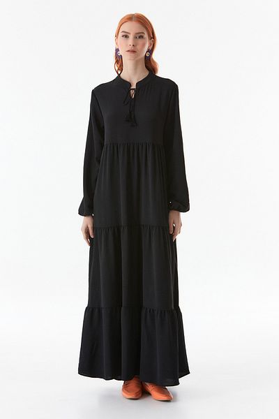 Fulla Moda Φόρεμα Fullamodest με δεμένο γιακά Plus Size