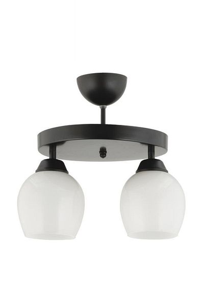 Lambadar White Double Glass Round Plafonier - Chandelier Living Room Kitchen Bedroom Hall