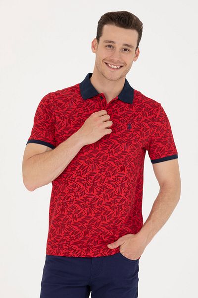 U.S. Polo Assn. Men's Red Polo Neck T-Shirt 50276795 -Vr030