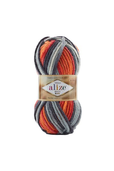 Alize Superlana Maxi Batik 8020 - Set de vestă și cardigan din fire groase tricotate manual