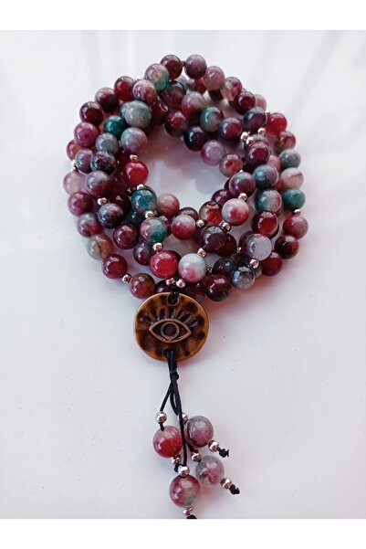 PİRAMİGO Turmalin Doğal Taş 108 Mala Kolye Göz Uçlu 51cm