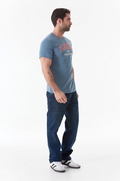 Fulla Moda Florida Printed Crew Neck T-Shirt