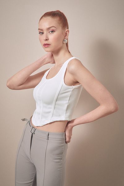 Fulla Moda Strappy U Neck Crop Body