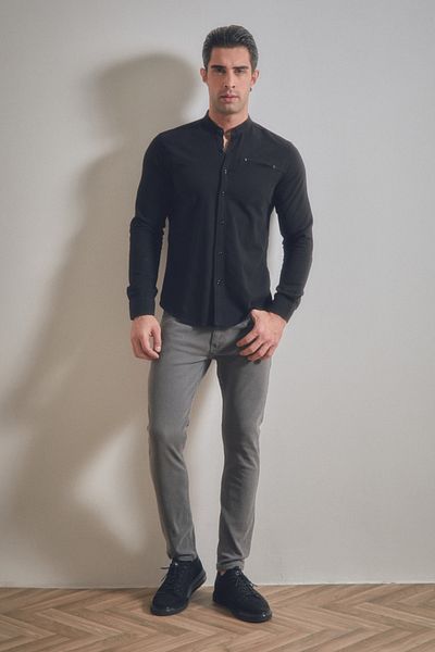 Fulla Moda Basic Judge Collar Shirt