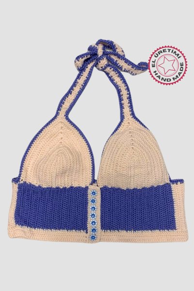 Uretti - Aslı 5776 Handmade Buttoned Crop Top
