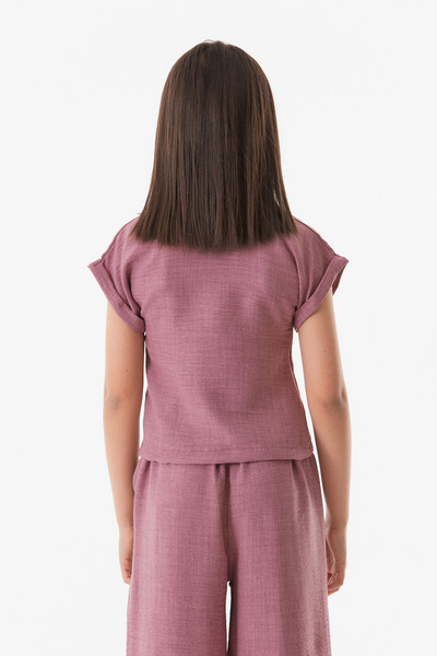 Fulla Moda Πουκάμισο για κορίτσια - με λεπτομέρεια τσέπης και κουμπιά