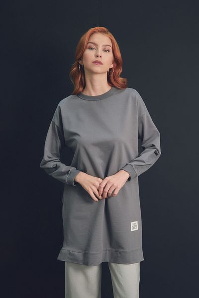 Fulla Moda Fullamodest سترة أساسية برقبة دائرية