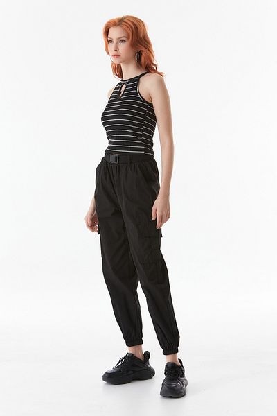 Fulla Moda Pantaloni de jogging cu curea și buzunar cargo
