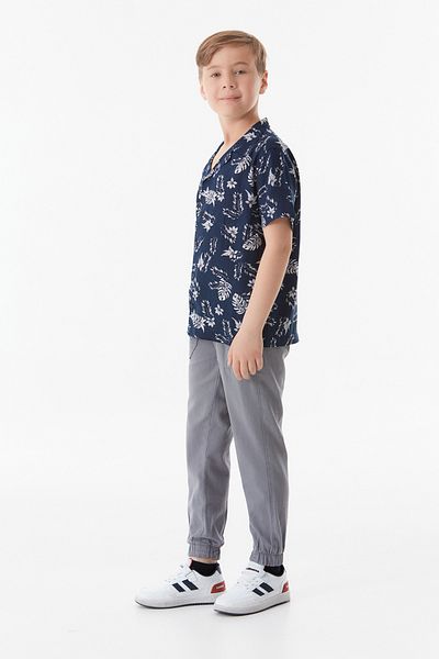 Fulla Moda Lace-up Waist Jogger Unisex Kids Linen Trousers