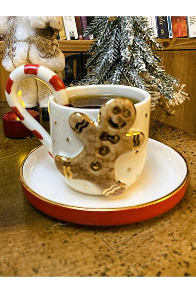 Monako Limited Edition Kurabiye Adam Kabartmalı Mug, 24 Ayar Altın Dekorlu, E...