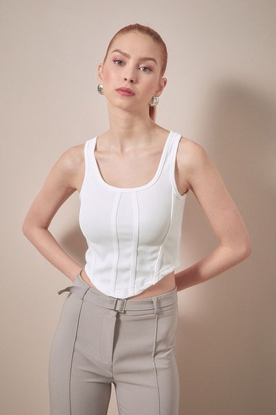 Fulla Moda Strappy U Neck Crop Body