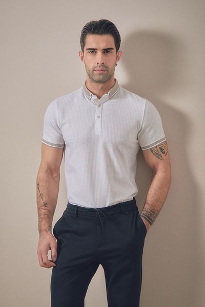 Fulla Moda Polo Neck Printed T-Shirt