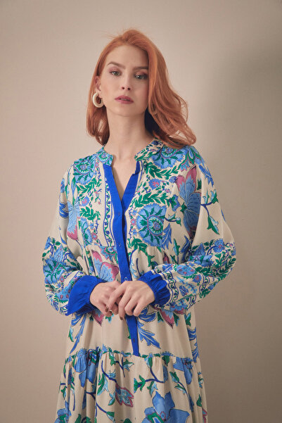 Fulla Moda Φόρεμα με εμπριμέ ελαστικά μανίκια