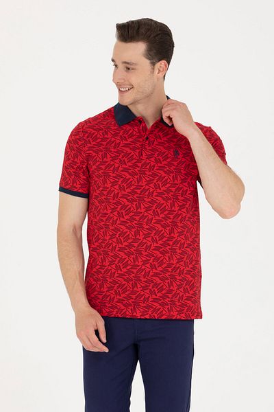 U.S. Polo Assn. Men's Red Polo Neck T-Shirt 50276795 -Vr030