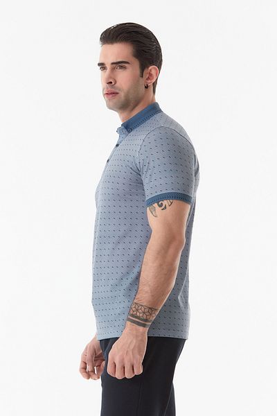 Fulla Moda Polo Neck Printed T-Shirt