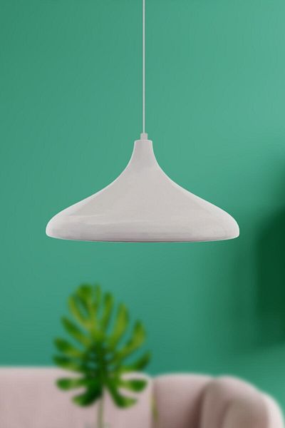 Modavize Modern Bright White Nile Design - Living Room and Kitchen Cafe Metal Single Pendant Lamp Chandelier