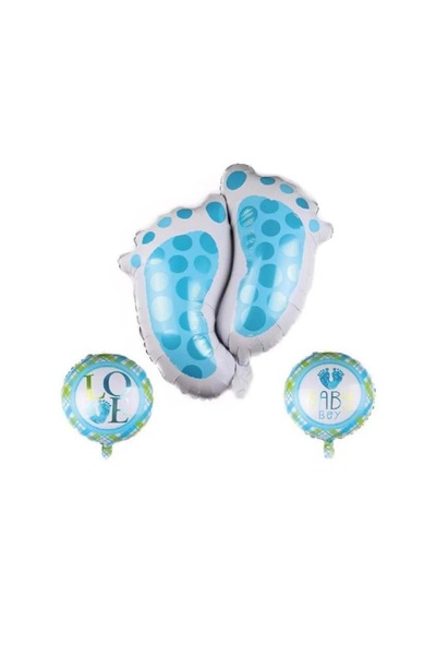 Organizasyon Pazarı مجموعة بالونات فويل زرقاء مكونة من 3 قطع بطول 75 سم