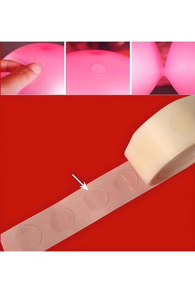 Organizasyon Pazarı Balloon Adhesive Tape 100 Pieces, Double Sided Adhesive Balloon Tape