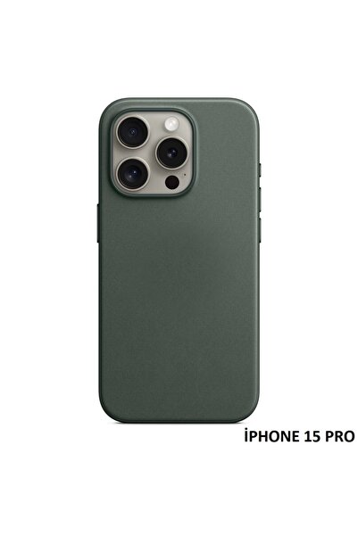 Miscase iPhone 15 Pro için MagSafe özellikli Mikro Dokuma Kılıf