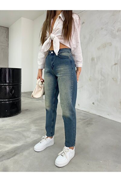 BİKELİFE Kadın Esnek/LikralıYüksek Bel Mom Jeans
