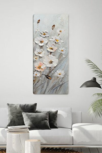 gurbaart Garden Flowers Dikey Panaromik Yüksek Kalite Baskı Kanvas Elegant Tablo
